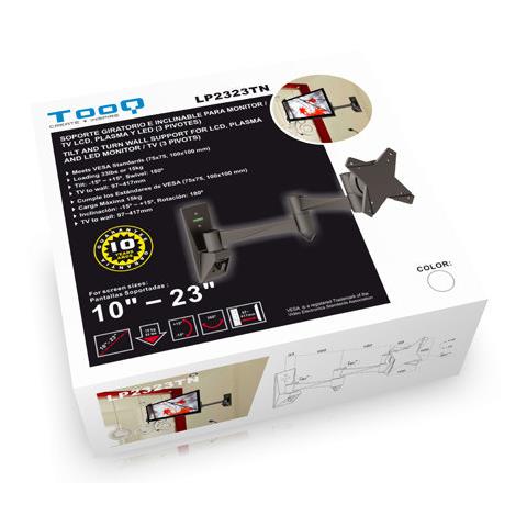 LP2323TN-B, 75 x 75,100 x 100 mm, -15 - 15°, Nero - Foto 1
